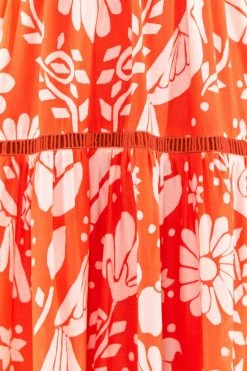 FARM RIO Orange Neon Jungle Maxi Dress New In 10 FARM RIO Orange Neon Jungle Maxi Dress New In