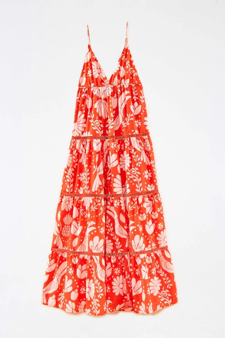 FARM RIO Orange Neon Jungle Maxi Dress New In 6 FARM RIO Orange Neon Jungle Maxi Dress New In