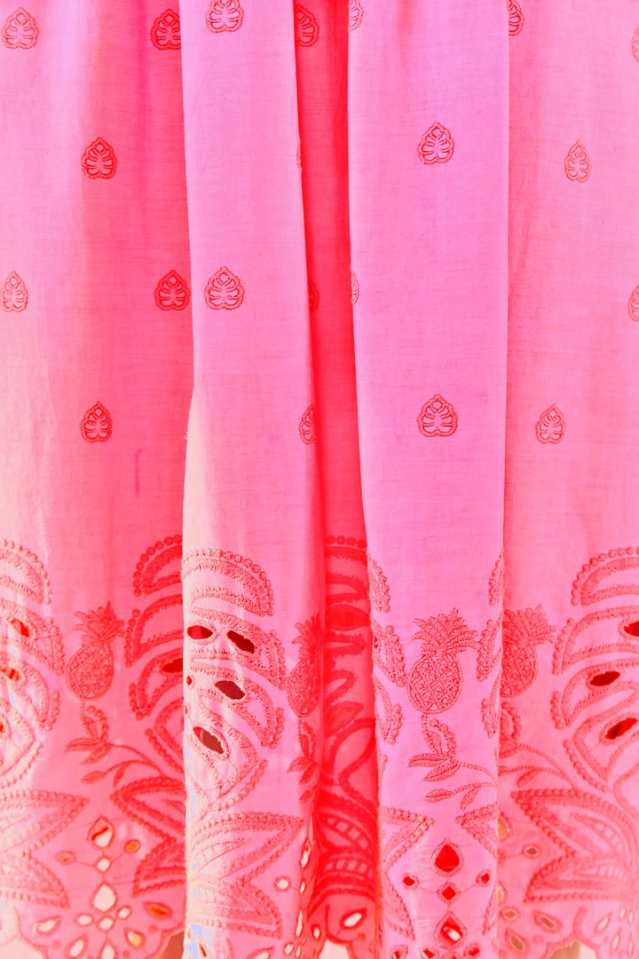 FARM RIO Neon Pink Richelieu Maxi Skirt New In 5 FARM RIO Neon Pink Richelieu Maxi Skirt New In