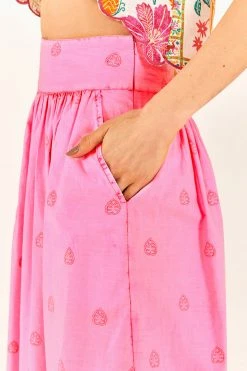 FARM RIO Neon Pink Richelieu Maxi Skirt New In 9 FARM RIO Neon Pink Richelieu Maxi Skirt New In