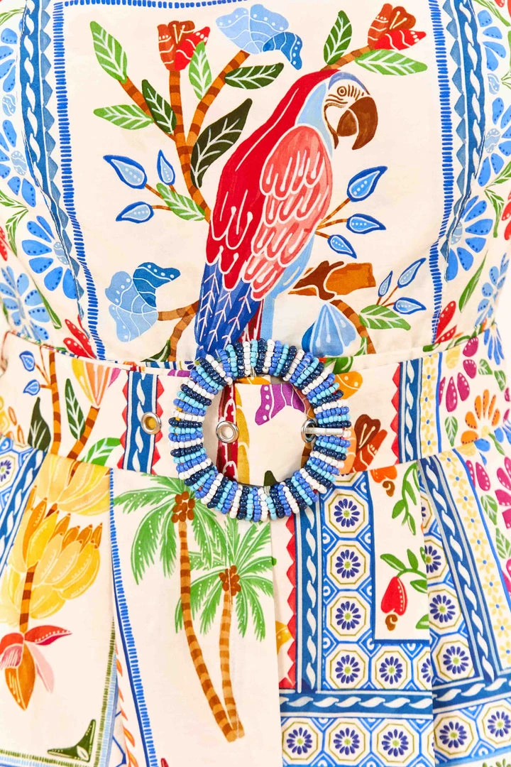 FARM RIO New In Tropical Tiles Sleeveless Romper 6 FARM RIO New In Tropical Tiles Sleeveless Romper