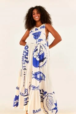 FARM RIO New In White Rainha Das Aguas T Shirt Dress