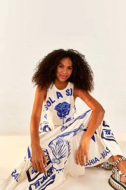 FARM RIO New In White Rainha Das Aguas T Shirt Dress 8 FARM RIO New In White Rainha Das Aguas T Shirt Dress