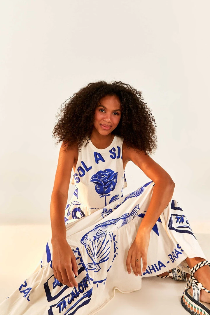 FARM RIO New In White Rainha Das Aguas T Shirt Dress 3 FARM RIO New In White Rainha Das Aguas T Shirt Dress