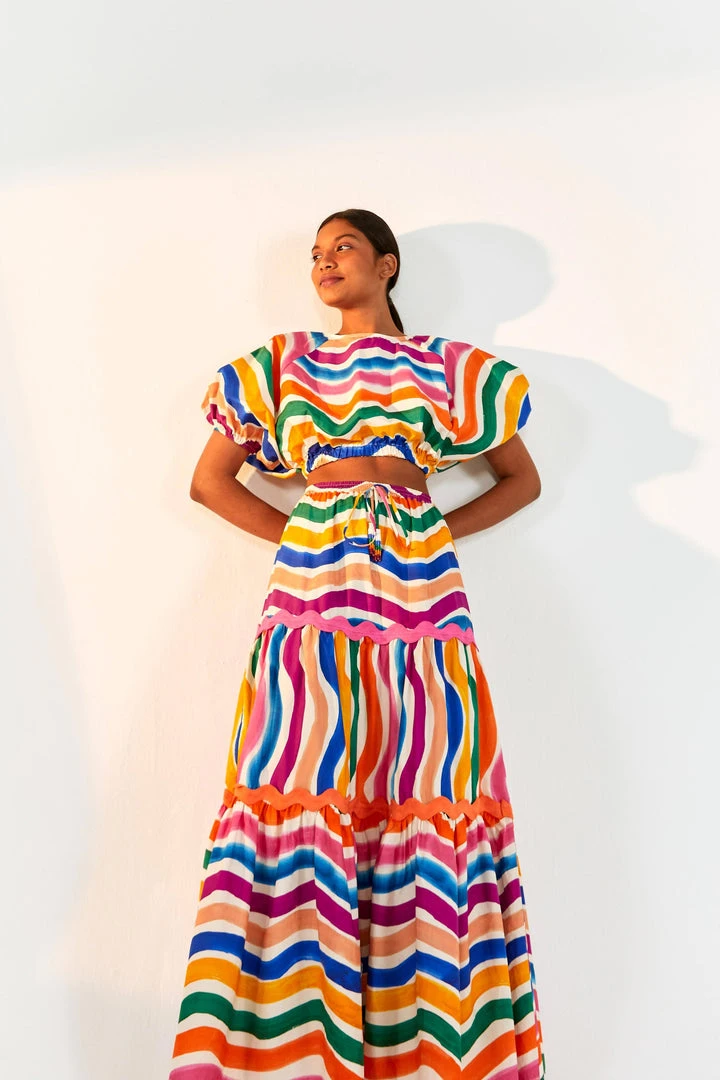 FARM RIO Most Loved DANCING STRIPES MAXI SKIRT 2 FARM RIO Most Loved DANCING STRIPES MAXI SKIRT
