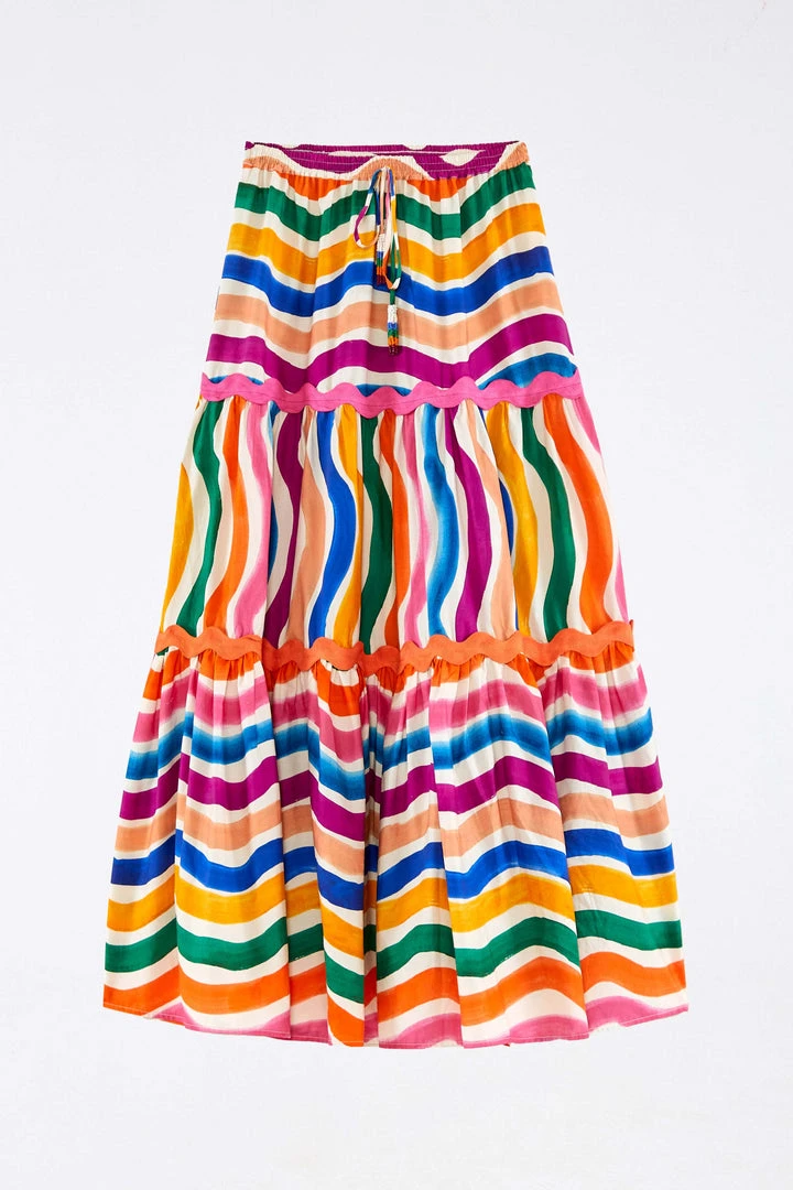 FARM RIO Most Loved DANCING STRIPES MAXI SKIRT 5 FARM RIO Most Loved DANCING STRIPES MAXI SKIRT