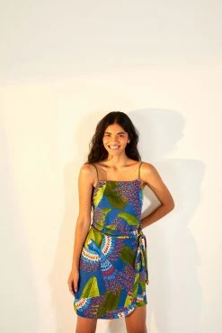 FARM RIO Blue Macaw Mini Wrap Dress 7 FARM RIO Blue Macaw Mini Wrap Dress