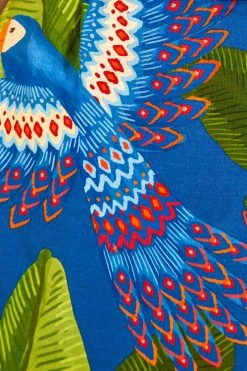 FARM RIO Blue Macaw Mini Wrap Dress 9 FARM RIO Blue Macaw Mini Wrap Dress