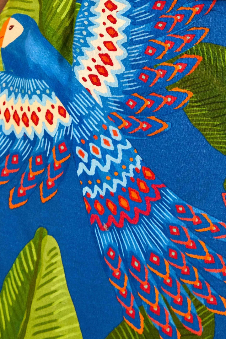 FARM RIO Blue Macaw Mini Wrap Dress 5 FARM RIO Blue Macaw Mini Wrap Dress