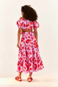 FARM RIO Lobster Sky Crop Top New In