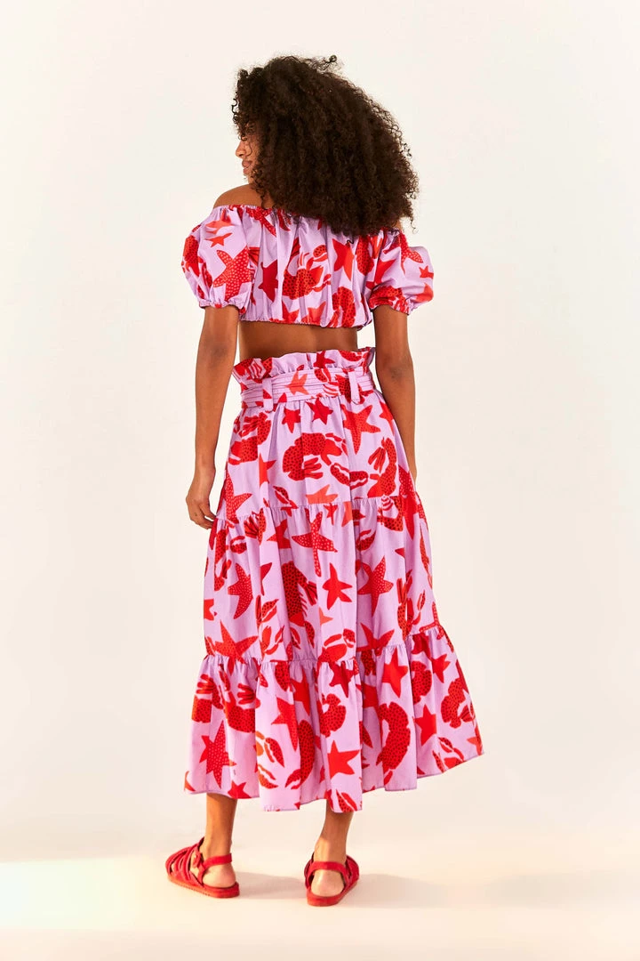 FARM RIO Lobster Sky Crop Top New In 2 FARM RIO Lobster Sky Crop Top New In