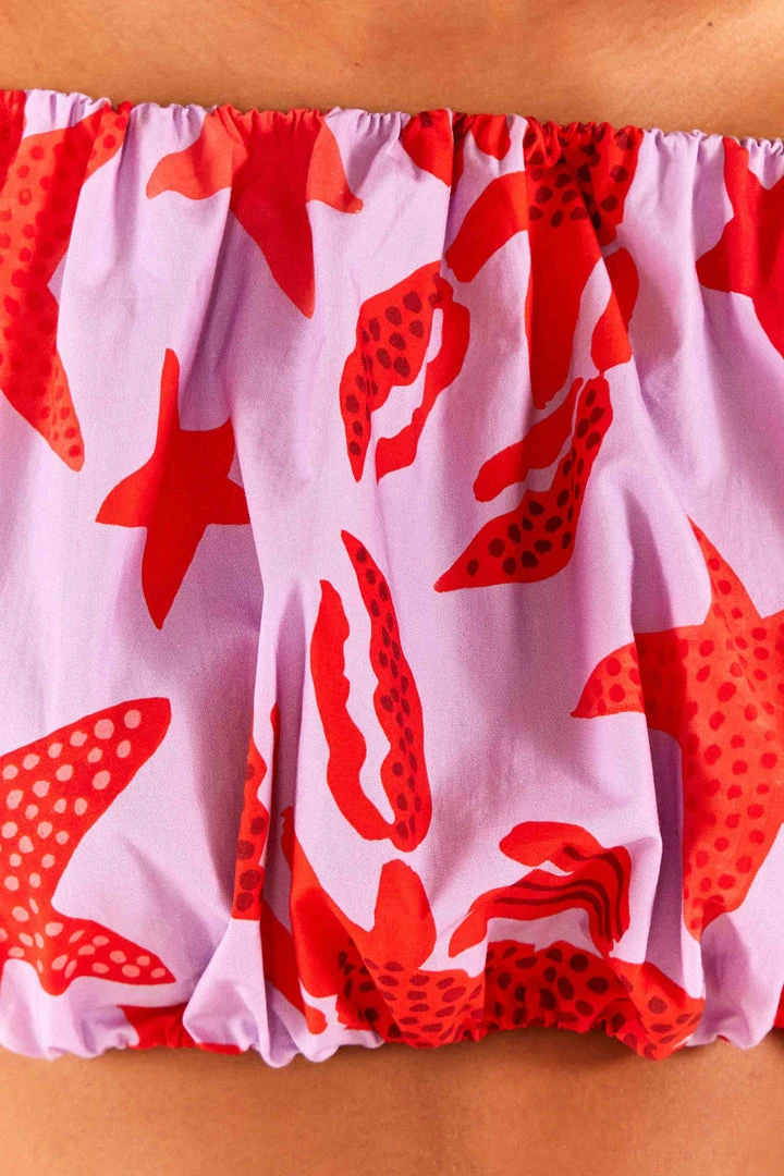 FARM RIO Lobster Sky Crop Top New In 6 FARM RIO Lobster Sky Crop Top New In