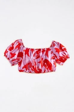 FARM RIO Lobster Sky Crop Top New In 10 FARM RIO Lobster Sky Crop Top New In