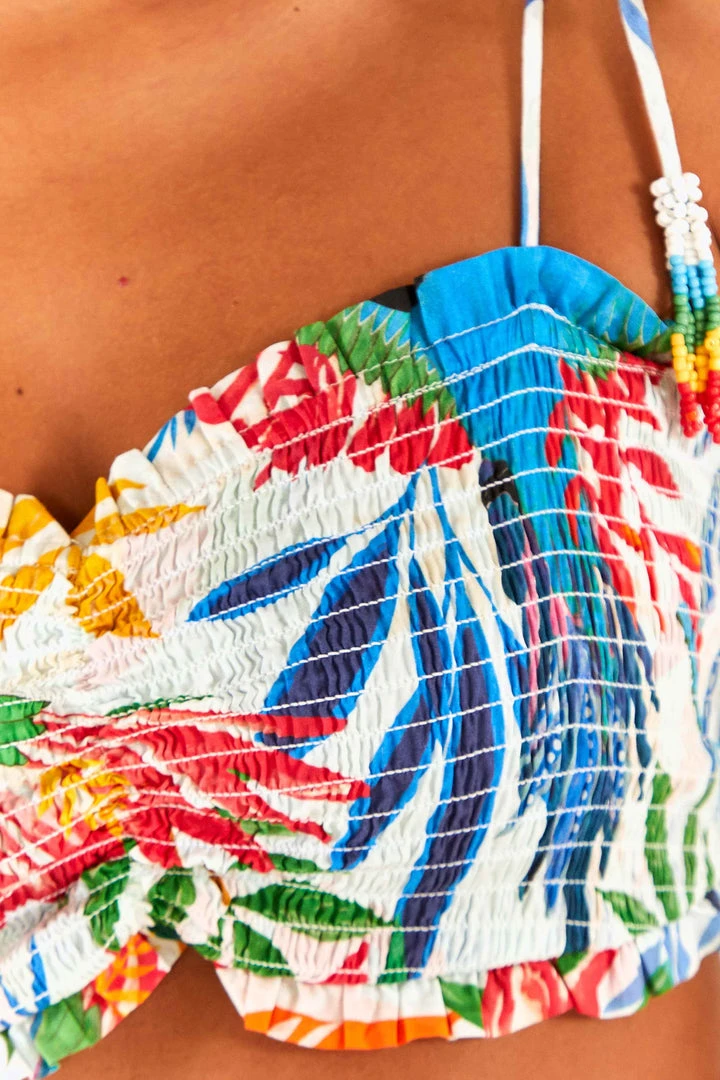 FARM RIO Macaw Wind Smocked Crop Top 6 FARM RIO Macaw Wind Smocked Crop Top