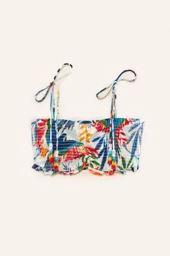 FARM RIO Macaw Wind Smocked Crop Top 13 FARM RIO Macaw Wind Smocked Crop Top