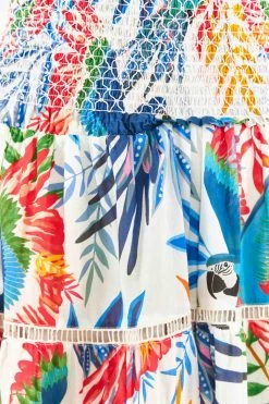 FARM RIO New In Macaw Wind Smocked Midi Skirt 12 FARM RIO New In Macaw Wind Smocked Midi Skirt