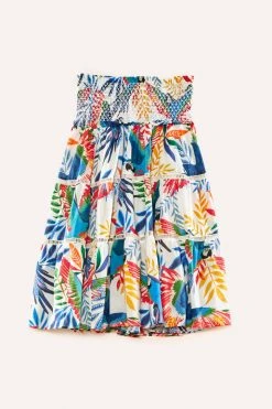 FARM RIO New In Macaw Wind Smocked Midi Skirt 13 FARM RIO New In Macaw Wind Smocked Midi Skirt