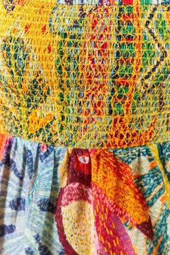 FARM RIO Summer Tapestry Square Neck Mini Dress