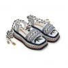 FARM RIO Blue Embroidery Flatform Sandal Most Loved
