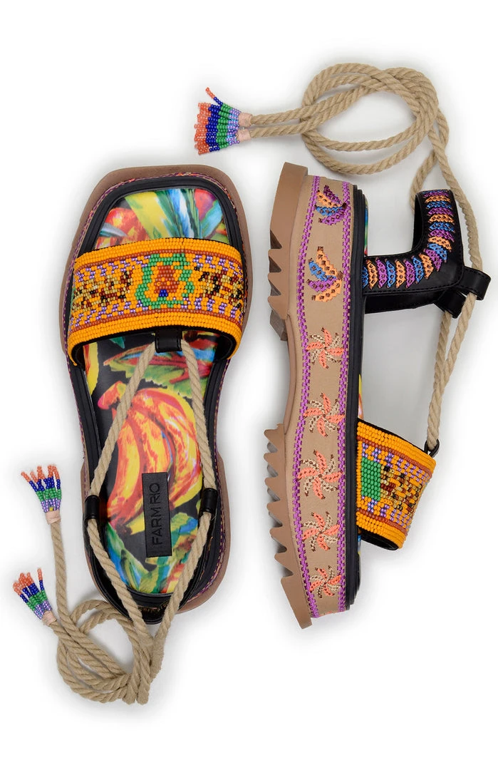FARM RIO Beaded Banana Flatform Sandal 3 FARM RIO Beaded Banana Flatform Sandal