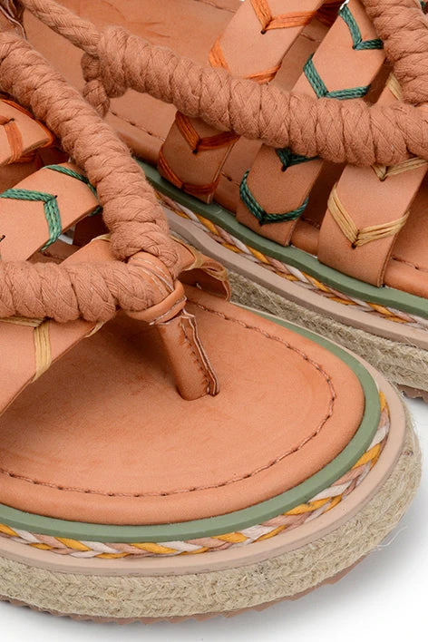 FARM RIO SAND ROPE TIE FLATFORM SANDAL New In 4 FARM RIO SAND ROPE TIE FLATFORM SANDAL New In