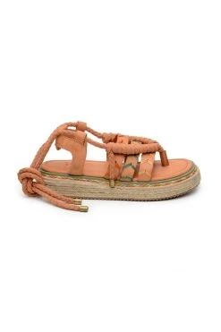 FARM RIO SAND ROPE TIE FLATFORM SANDAL New In 6 FARM RIO SAND ROPE TIE FLATFORM SANDAL New In