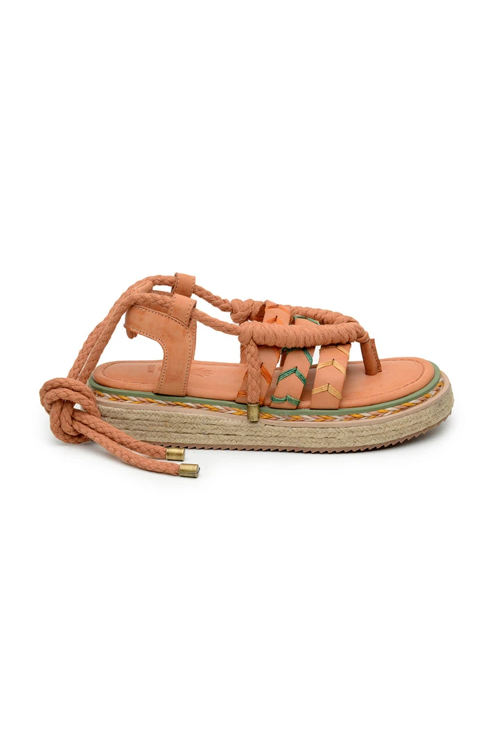 FARM RIO SAND ROPE TIE FLATFORM SANDAL New In 3 FARM RIO SAND ROPE TIE FLATFORM SANDAL New In