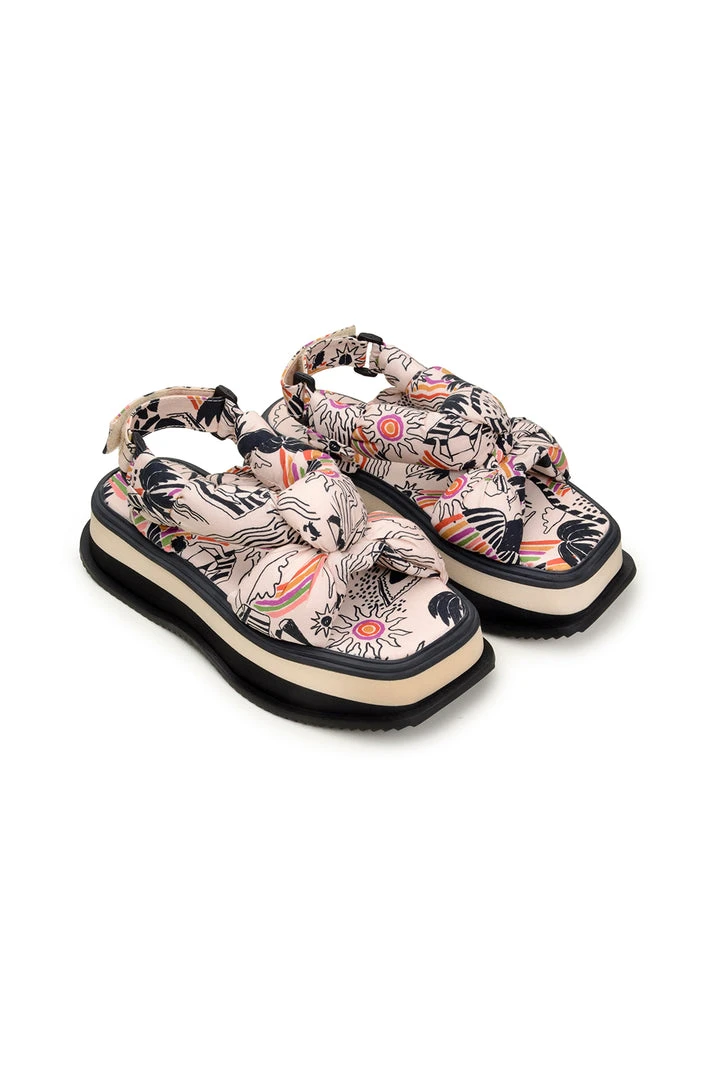 FARM RIO Accessories BIRDS SCARF FLATFORM SANDAL 1 FARM RIO Accessories BIRDS SCARF FLATFORM SANDAL
