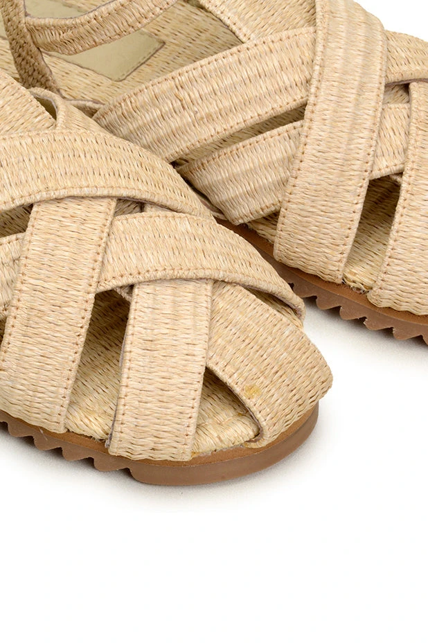 FARM RIO SYNTHETIC RAFFIA ZIGZAG SANDAL New In 2 FARM RIO SYNTHETIC RAFFIA ZIGZAG SANDAL New In