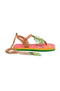 FARM RIO New In FLORAL PIETRA BEADED FLAT SANDAL
