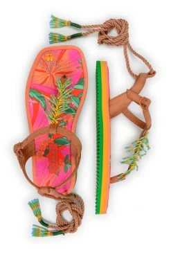 FARM RIO New In FLORAL PIETRA BEADED FLAT SANDAL