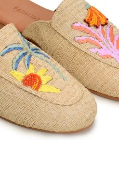 FARM RIO TROPICAL RAFFIA MULE