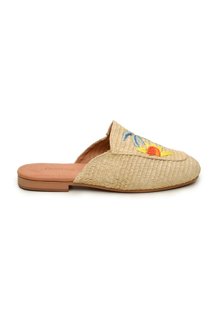 FARM RIO TROPICAL RAFFIA MULE 4 FARM RIO TROPICAL RAFFIA MULE