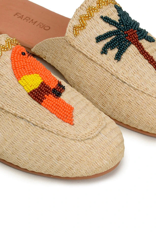 FARM RIO MACAW RAFFIA MULE 2 FARM RIO MACAW RAFFIA MULE