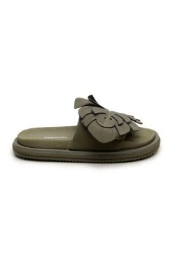 FARM RIO FOREST GREEN MONSTERA ANATOMIC SLIDE SANDAL New In