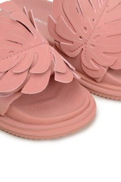 FARM RIO New In PALE PINK MONSTERA ANATOMIC SLIDE SANDAL