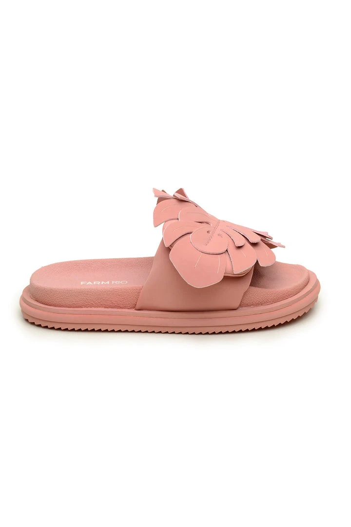 FARM RIO New In PALE PINK MONSTERA ANATOMIC SLIDE SANDAL 4 FARM RIO New In PALE PINK MONSTERA ANATOMIC SLIDE SANDAL