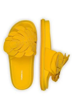 FARM RIO Yellow Monstera Anatomic Slide Sandal 7 FARM RIO Yellow Monstera Anatomic Slide Sandal