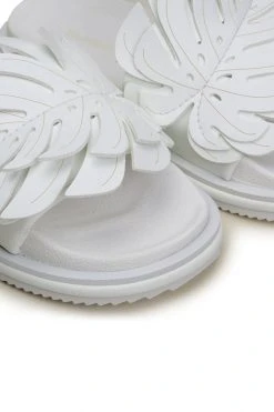 FARM RIO WHITE MONSTERA ANATOMIC SLIDE SANDAL