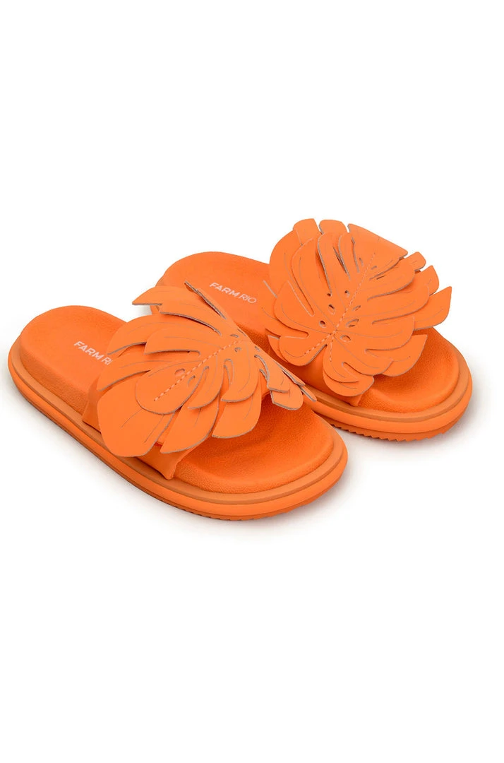 FARM RIO Accessories Orange Monstera Anatomic Slide Sandal 1 FARM RIO Accessories Orange Monstera Anatomic Slide Sandal