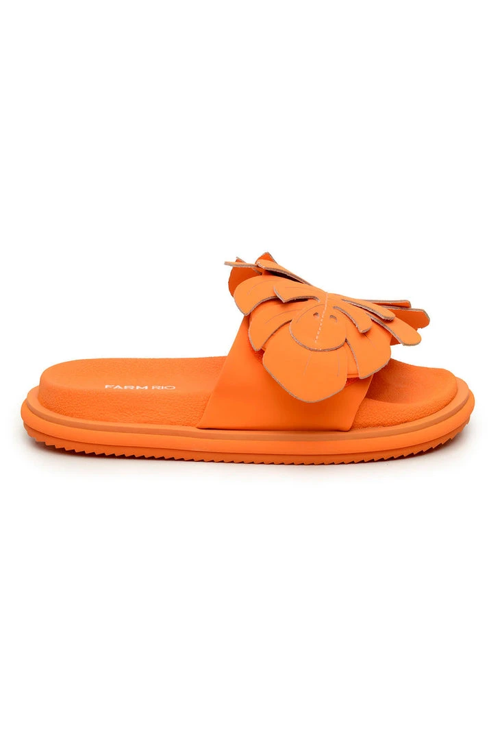 FARM RIO Accessories Orange Monstera Anatomic Slide Sandal 4 FARM RIO Accessories Orange Monstera Anatomic Slide Sandal