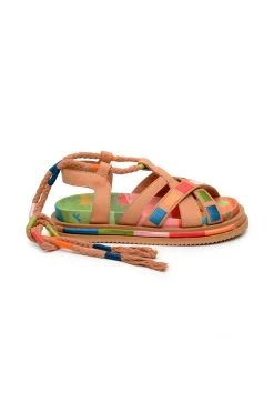 FARM RIO New In CARAMEL SUNSET ANATOMIC SANDAL WITH BACK TIE