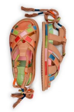 FARM RIO New In CARAMEL SUNSET ANATOMIC SANDAL WITH BACK TIE