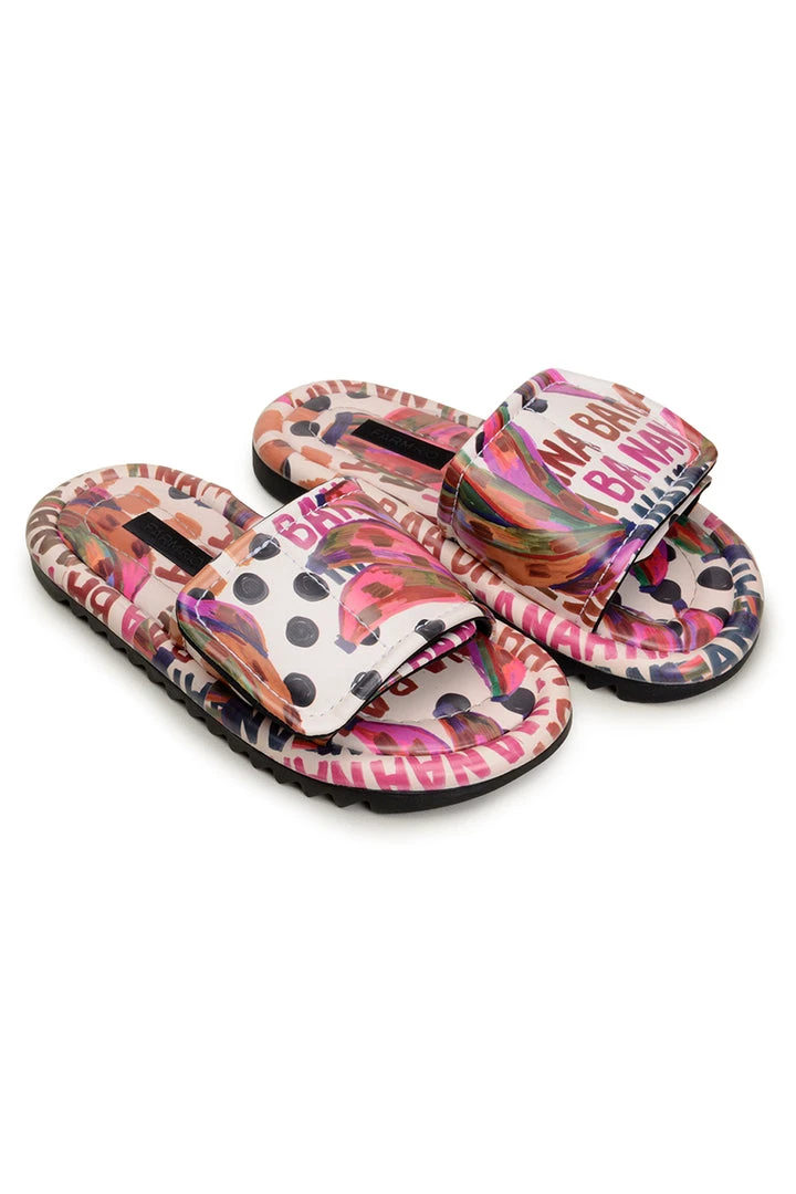 FARM RIO BANANATIC PUFFY SLIDE SANDAL New In 1 FARM RIO BANANATIC PUFFY SLIDE SANDAL New In