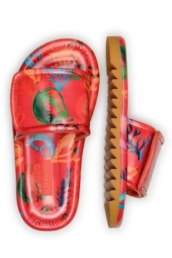 FARM RIO PINK FRUITS PUFFY SLIDE SANDAL