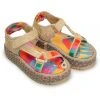 FARM RIO New In COLORFUL TOUCANS FLATFORM RAFFIA VELCRO SANDAL