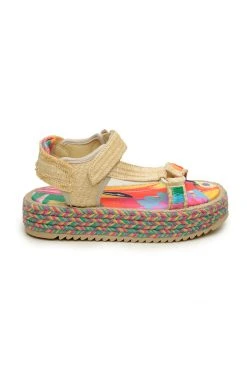 FARM RIO New In COLORFUL TOUCANS FLATFORM RAFFIA VELCRO SANDAL 7 FARM RIO New In COLORFUL TOUCANS FLATFORM RAFFIA VELCRO SANDAL