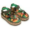 FARM RIO New In GREEN TOUCANS FLATFORM RAFFIA VELCRO SANDAL