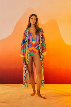 FARM RIO Most Loved Bruna Stripes One Piece Swimsuit