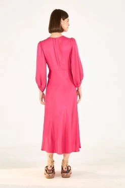 FARM RIO Pink Front Circle Cut Out Midi Dress